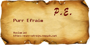 Purr Efraim névjegykártya